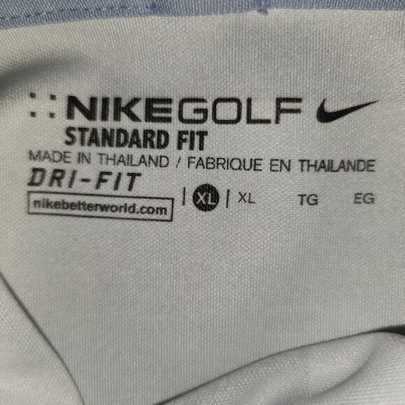 NIKE GOLF Men's Dri-Fit Standard Fit Polo Shirt Size XL Gray Blue Striped - Picture 7 of 9